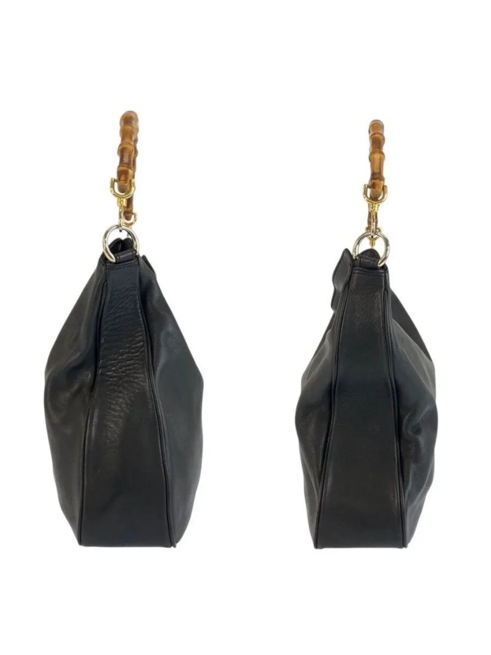 Gucci Bamboo Black Leather 001 5 Shoulder Bag - Picture 7 of 9
